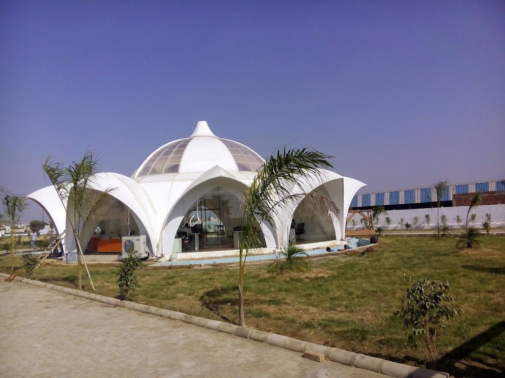 Lotus Tensile Pavilion Exterior
